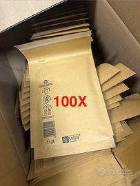 100 Buste gialle imbottite per spedizione 11x16cm