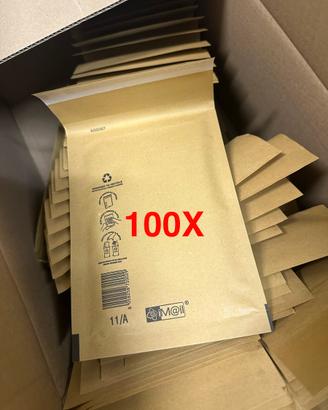 100 Buste gialle imbottite per spedizione 11x16cm