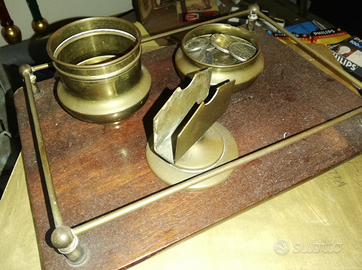 Set da scrivania legno e ottone