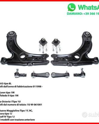 Kit 8 Bracci Anteriori VW Bora 1J Seat Leon 1M