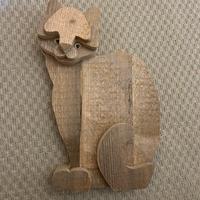 Gatto in legno Michelangeli – scultura artigianale