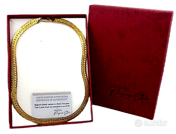 Catenina girocollo Unisex Acciaio  Placca oro