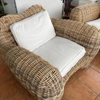 2 poltrone king con tavolino- rattan