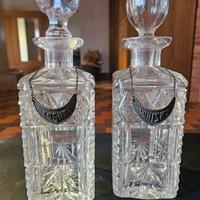Coppia Decanter Cristallo Molato Vintage
