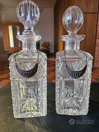 Coppia Decanter Cristallo Molato Vintage