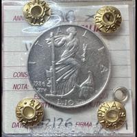 Raro 10 lire 1936 argento vittorio Emanuele III