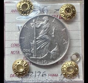 Raro 10 lire 1936 argento vittorio Emanuele III
