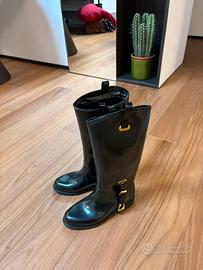 Stivali in gomma nera galosce Polo Ralph Lauren