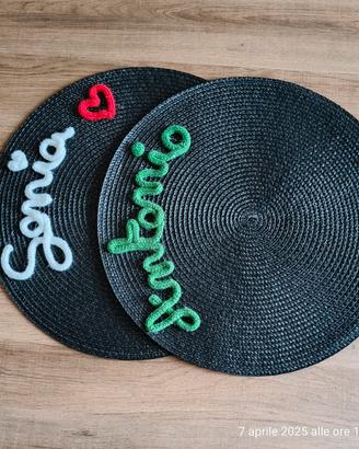 tovagliette colazione nome americane fatte a mano 