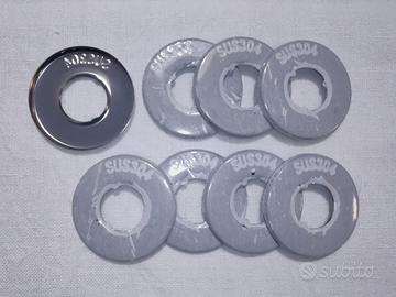 n. 8 rosette inox 304 da 1/2" - foro 21 x 48 mm.