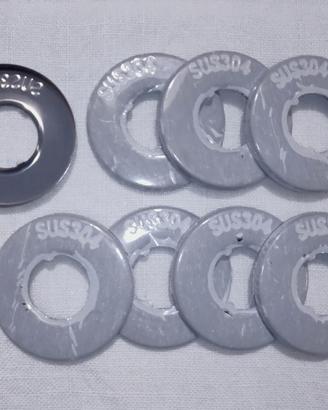 n. 8 rosette inox 304 da 1/2" - foro 21 x 48 mm.