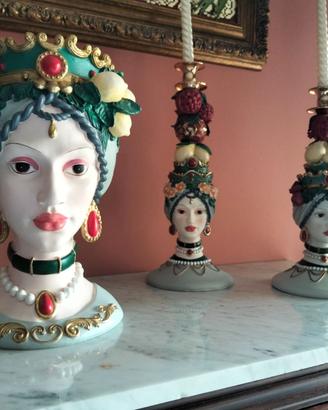 Set due Candelabro con testa