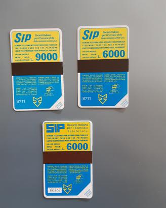 n 3 schede telefoniche sida nuove