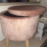 pouf rosa velluto