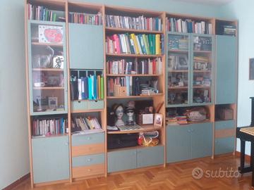 Mobile soggiorno libreria in legno come nuovo