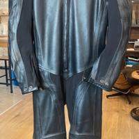 Tuta intera JF-pelle da moto con protezioni