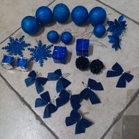 Decorazioni albero natale blu