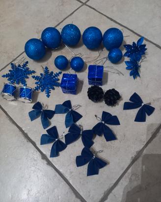 Decorazioni albero natale blu