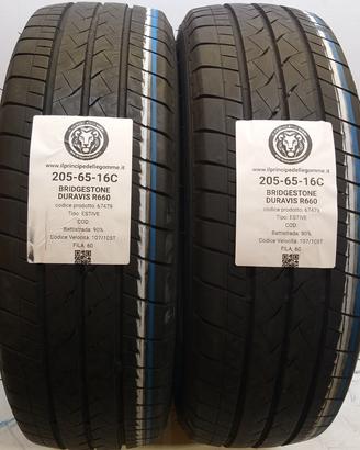 2 GOMME 205 65 16C BRIDGESTONE A67479