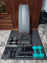 Panca + manubri palestra