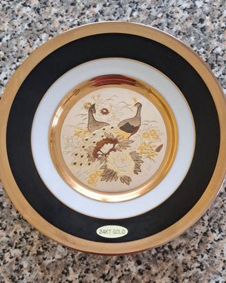 Piatto Decorativo The Art Of Chokin Oro 24 Kt Gold