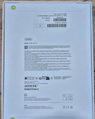 ipad 16A 256gb sigillato 