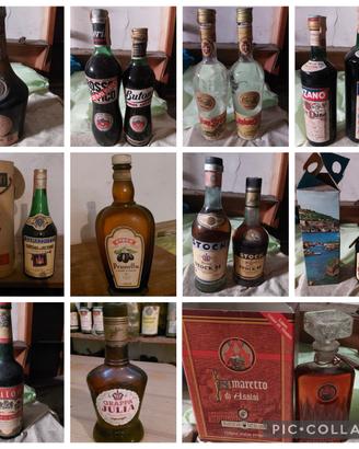 15 Bottiglie liquori Vintage da collezione