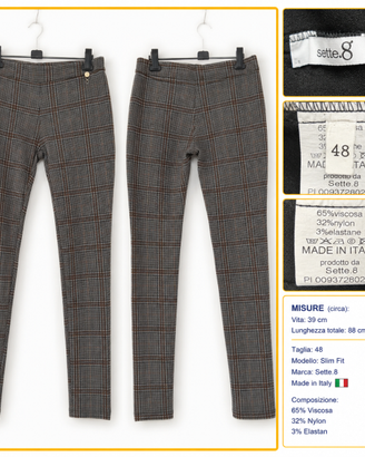 Pantalone Donna Sette.8 Made in Italy Fantasia Pri