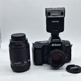 Nikon F90X  + 50mm + zoom + flash