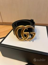 Cintura gucci marmont 4cm, fibbia oro