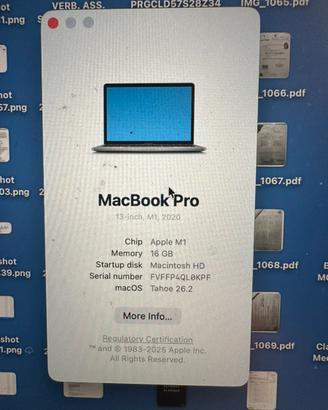 MacBook Pro M1 13.3 "" 16Gb RAM  1TB SSD