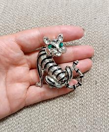 grande spilla vintage Tigre bianca 