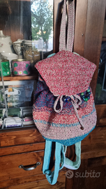 Zaino handmade multicolor uncinetto