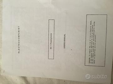 Manuale electrocompaniet ec1