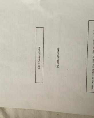 Manuale electrocompaniet ec1