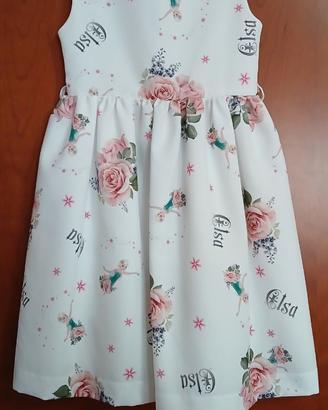 Vestitino abito bambina Elsa 5-6 anni