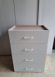 Coppia di cassettiere moderne bianche