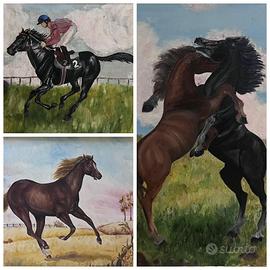 Cavalli olio su tela