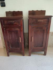 Coppia comodini vintage anni 50 in legno massell9