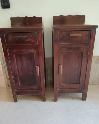 Coppia comodini vintage anni 50 in legno massell9