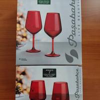 set bicchieri rossi Pasabahce