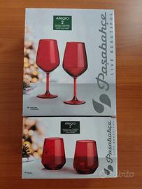 set bicchieri rossi Pasabahce