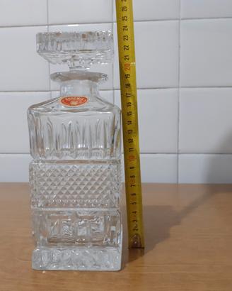 Bottiglia liquore in cristallo di Boemia