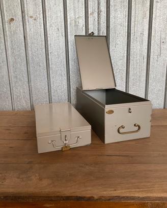 Casette sicurezza metallo vintage industriale