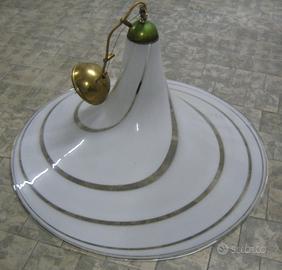 LAMPADARIO tipo MURANO bianco latte 1 luce