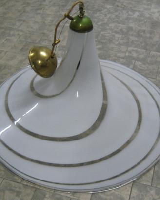 LAMPADARIO tipo MURANO bianco latte 1 luce