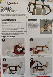 sostegno e imbracatura per cani