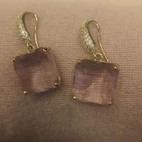 orecchini "Luce" handmade cristallo rosa