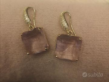 orecchini "Luce" handmade cristallo rosa