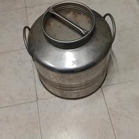 bidone in acciaio inox per olio